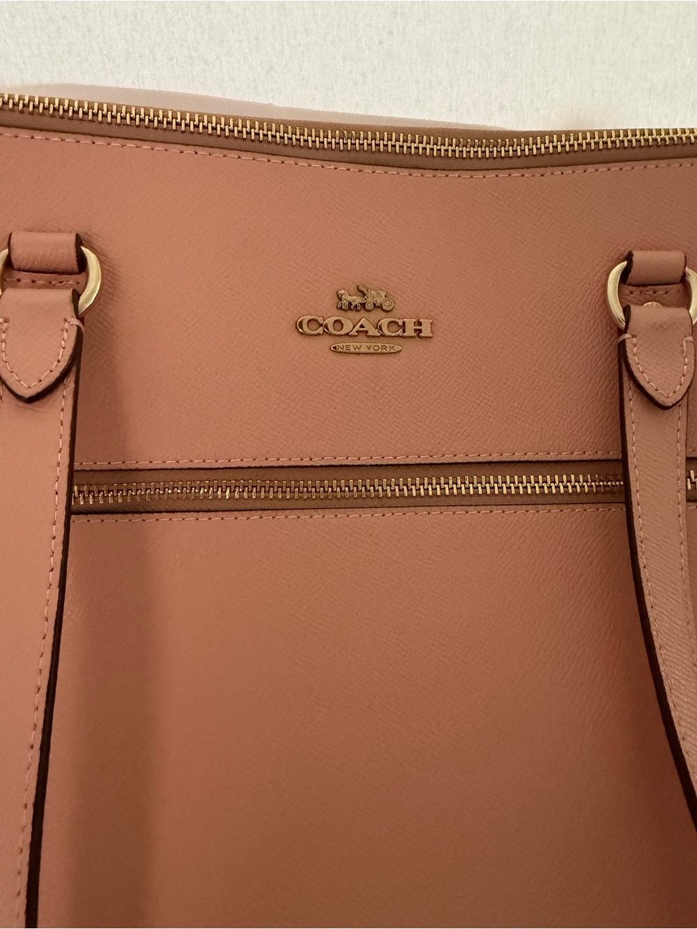 Coach Leather Tote Bag in Blush Pink - Picture 2 of 6